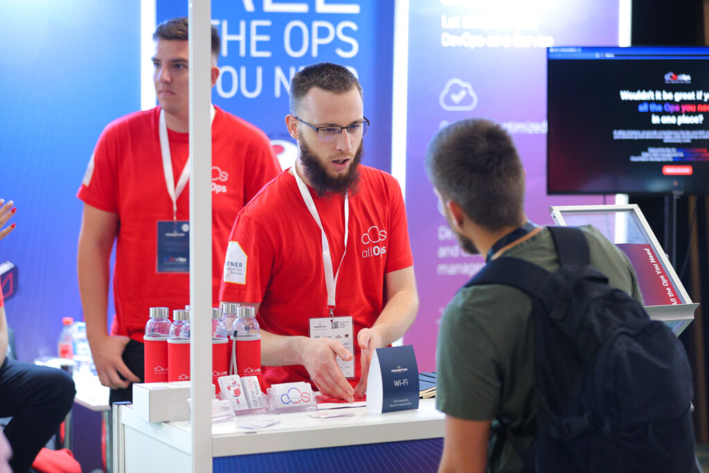 allOps community booth at the AWS Community Day Adria 2025 in Sarajevo